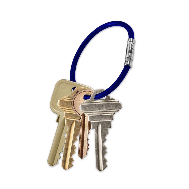 Lucky Line 5â€ Twisty Lock Key Ring, Flexible Nylon Coated Steel Wire Loop, Corrosion-Resistant and Durable, Blue, 5 Pack (8113005) - Image 5